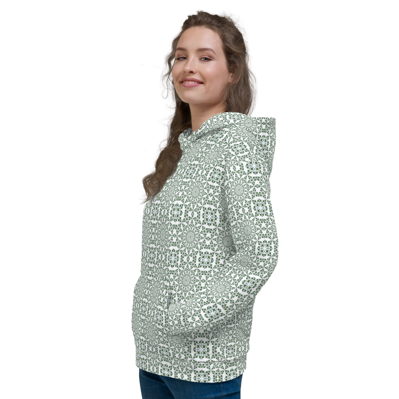 Product name: Recursia Symmetree II Women's Hoodie. Keywords: Athlesisure Wear, Clothing, Print: Symmetree, Women's Hoodie, Women's Tops