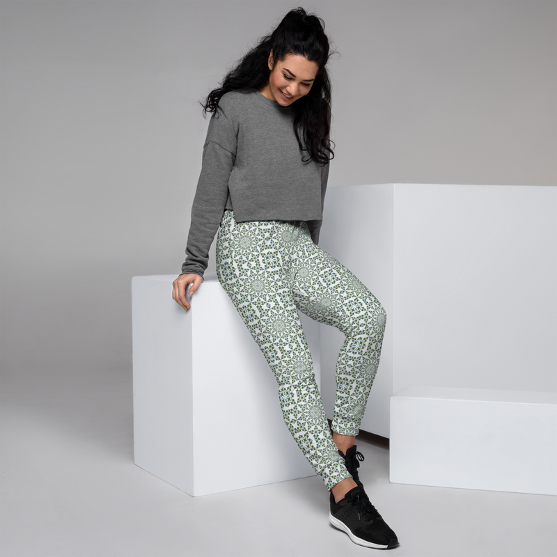 Product name: Recursia Symmetree II Women's Joggers. Keywords: Athlesisure Wear, Clothing, Print: Symmetree, Women's Bottoms, Women's Joggers