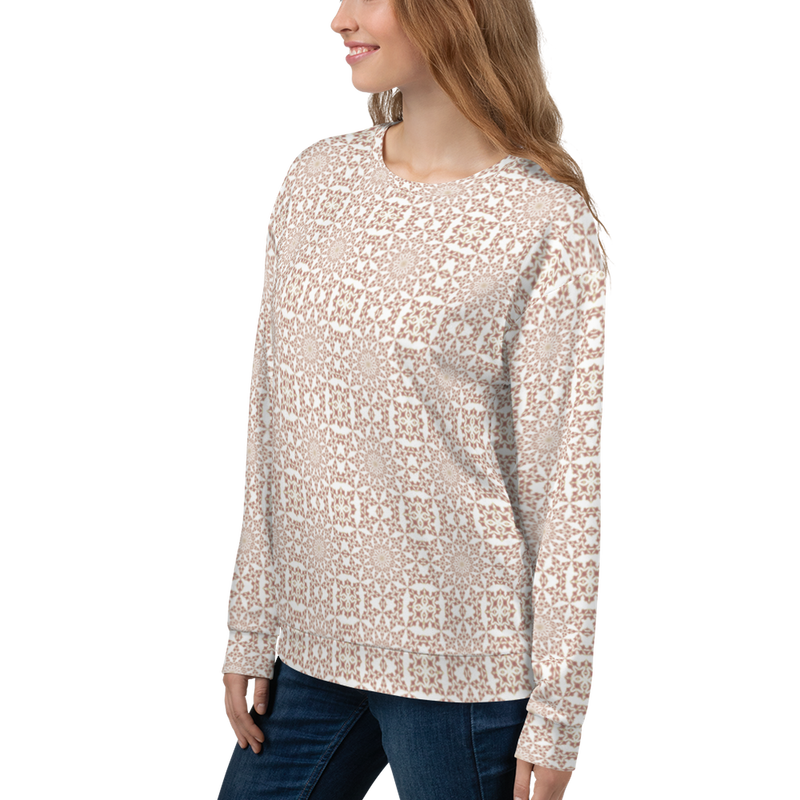Product name: Recursia Symmetree II Women's Sweatshirt In Pink. Keywords: Athlesisure Wear, Clothing, Print: Symmetree, Women's Sweatshirt, Women's Tops