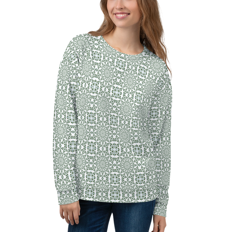 Product name: Recursia Symmetree II Women's Sweatshirt. Keywords: Athlesisure Wear, Clothing, Print: Symmetree, Women's Sweatshirt, Women's Tops