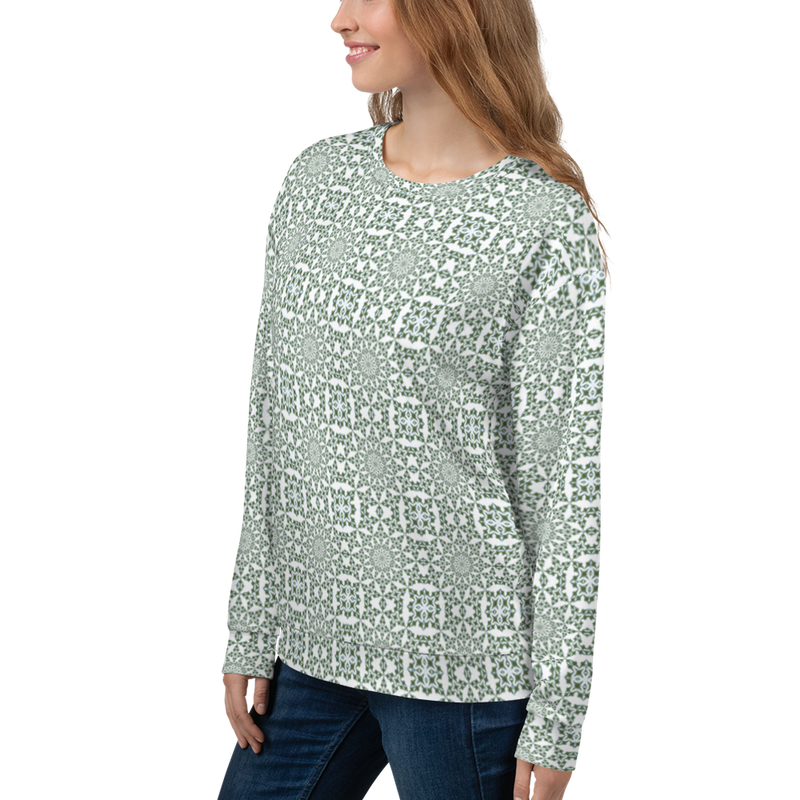 Product name: Recursia Symmetree II Women's Sweatshirt. Keywords: Athlesisure Wear, Clothing, Print: Symmetree, Women's Sweatshirt, Women's Tops