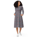 Product name: Recursia Tie-Dye Overdrive III Long Sleeve Midi Dress. Keywords: Clothing, Long Sleeve Midi Dress, Print: Tie-Dye Overdrive, Women's Clothing