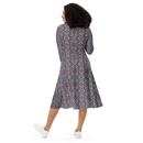 Product name: Recursia Tie-Dye Overdrive III Long Sleeve Midi Dress. Keywords: Clothing, Long Sleeve Midi Dress, Print: Tie-Dye Overdrive, Women's Clothing
