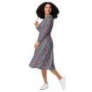 Product name: Recursia Tie-Dye Overdrive III Long Sleeve Midi Dress. Keywords: Clothing, Long Sleeve Midi Dress, Print: Tie-Dye Overdrive, Women's Clothing