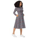 Product name: Recursia Tie-Dye Overdrive III Long Sleeve Midi Dress. Keywords: Clothing, Long Sleeve Midi Dress, Print: Tie-Dye Overdrive, Women's Clothing