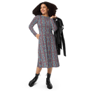 Product name: Recursia Tie-Dye Overdrive III Long Sleeve Midi Dress. Keywords: Clothing, Long Sleeve Midi Dress, Print: Tie-Dye Overdrive, Women's Clothing