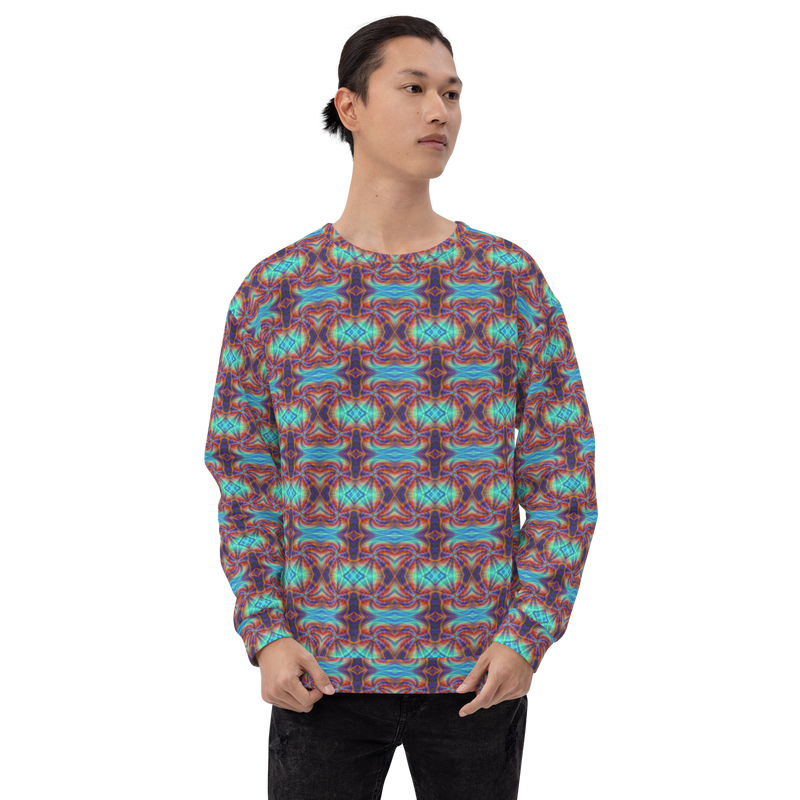 Product name: Recursia Tie-Dye Overdrive II Men's Sweatshirt. Keywords: Athlesisure Wear, Clothing, Men's Athlesisure, Men's Clothing, Men's Sweatshirt, Men's Tops, Print: Tie-Dye Overdrive