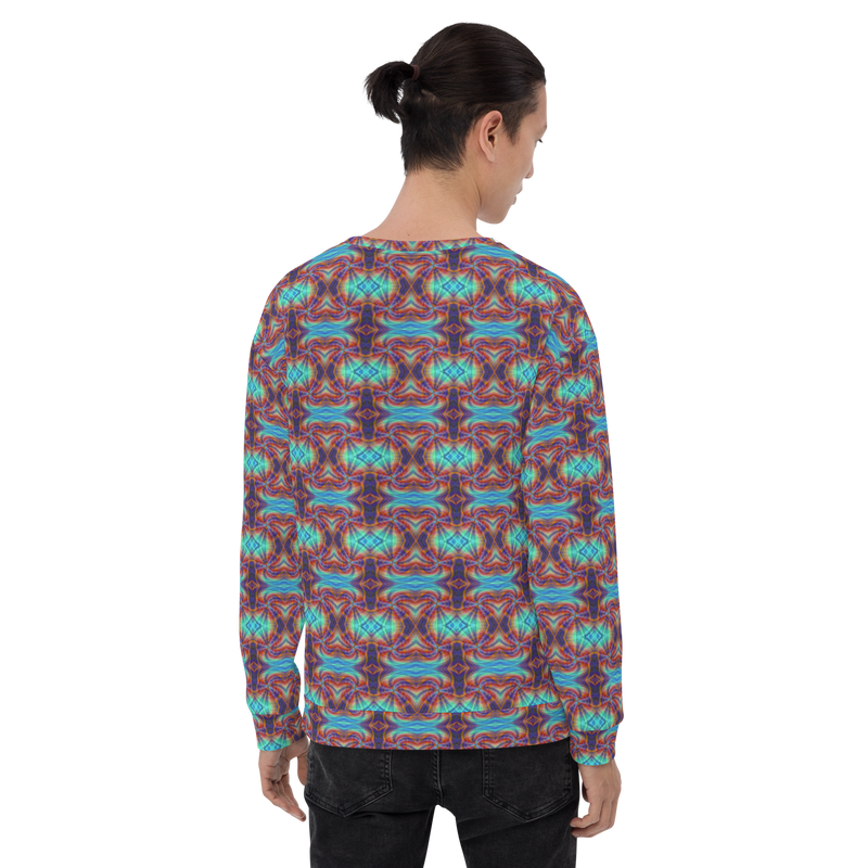 Product name: Recursia Tie-Dye Overdrive II Men's Sweatshirt. Keywords: Athlesisure Wear, Clothing, Men's Athlesisure, Men's Clothing, Men's Sweatshirt, Men's Tops, Print: Tie-Dye Overdrive