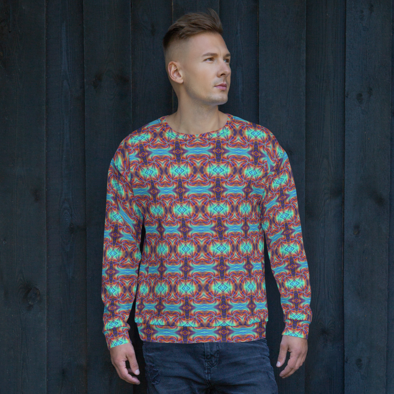 Product name: Recursia Tie-Dye Overdrive II Men's Sweatshirt. Keywords: Athlesisure Wear, Clothing, Men's Athlesisure, Men's Clothing, Men's Sweatshirt, Men's Tops, Print: Tie-Dye Overdrive