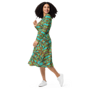 Product name: Recursia Tie-Dye Overdrive IV Long Sleeve Midi Dress. Keywords: Clothing, Long Sleeve Midi Dress, Print: Tie-Dye Overdrive, Women's Clothing
