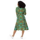 Product name: Recursia Tie-Dye Overdrive IV Long Sleeve Midi Dress. Keywords: Clothing, Long Sleeve Midi Dress, Print: Tie-Dye Overdrive, Women's Clothing
