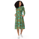 Product name: Recursia Tie-Dye Overdrive IV Long Sleeve Midi Dress. Keywords: Clothing, Long Sleeve Midi Dress, Print: Tie-Dye Overdrive, Women's Clothing