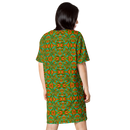 Product name: Recursia Tie-Dye Overdrive I T-Shirt Dress. Keywords: Clothing, T-Shirt Dress, Print: Tie-Dye Overdrive, Women's Clothing