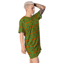 Product name: Recursia Tie-Dye Overdrive I T-Shirt Dress. Keywords: Clothing, T-Shirt Dress, Print: Tie-Dye Overdrive, Women's Clothing