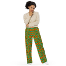 Product name: Recursia Tie-Dye Overdrive I Women's Wide Leg Pants. Keywords: Print: Tie-Dye Overdrive, Women's Wide Leg Pants