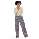 Product name: Recursia Tie-Dye Overdrive Women's Wide Leg Pants. Keywords: Print: Tie-Dye Overdrive, Women's Wide Leg Pants