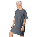 Product name: Recursia Zebrallusions II T-Shirt Dress In Blue. Keywords: Clothing, T-Shirt Dress, Women's Clothing, Print: Zebrallusions