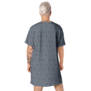Product name: Recursia Zebrallusions II T-Shirt Dress In Blue. Keywords: Clothing, T-Shirt Dress, Women's Clothing, Print: Zebrallusions