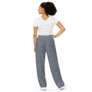 Product name: Recursia Zebrallusions II Women's Wide Leg Pants In Blue. Keywords: Women's Wide Leg Pants, Print: Zebrallusions