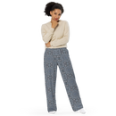 Product name: Recursia Zebrallusions II Women's Wide Leg Pants In Blue. Keywords: Women's Wide Leg Pants, Print: Zebrallusions