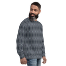 Product name: Recursia Zebrallusions I Men's Sweatshirt In Blue. Keywords: Athlesisure Wear, Clothing, Men's Athlesisure, Men's Clothing, Men's Sweatshirt, Men's Tops, Print: Zebrallusions