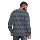 Product name: Recursia Zebrallusions I Men's Sweatshirt In Blue. Keywords: Athlesisure Wear, Clothing, Men's Athlesisure, Men's Clothing, Men's Sweatshirt, Men's Tops, Print: Zebrallusions