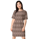 Product name: Recursia Zebrallusions I T-Shirt Dress In Pink. Keywords: Clothing, T-Shirt Dress, Women's Clothing, Print: Zebrallusions