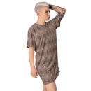 Product name: Recursia Zebrallusions I T-Shirt Dress In Pink. Keywords: Clothing, T-Shirt Dress, Women's Clothing, Print: Zebrallusions