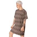 Product name: Recursia Zebrallusions I T-Shirt Dress In Pink. Keywords: Clothing, T-Shirt Dress, Women's Clothing, Print: Zebrallusions