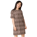 Product name: Recursia Zebrallusions I T-Shirt Dress In Pink. Keywords: Clothing, T-Shirt Dress, Women's Clothing, Print: Zebrallusions