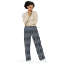 Product name: Recursia Zebrallusions I Women's Wide Leg Pants In Blue. Keywords: Women's Wide Leg Pants, Print: Zebrallusions