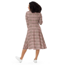 Product name: Recursia Zebrallusions Long Sleeve Midi Dress In Pink. Keywords: Clothing, Long Sleeve Midi Dress, Women's Clothing, Print: Zebrallusions