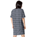 Product name: Recursia Zebrallusions T-Shirt Dress In Blue. Keywords: Clothing, T-Shirt Dress, Women's Clothing, Print: Zebrallusions