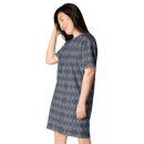 Product name: Recursia Zebrallusions T-Shirt Dress In Blue. Keywords: Clothing, T-Shirt Dress, Women's Clothing, Print: Zebrallusions