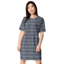 Product name: Recursia Zebrallusions T-Shirt Dress In Blue. Keywords: Clothing, T-Shirt Dress, Women's Clothing, Print: Zebrallusions