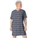 Product name: Recursia Zebrallusions T-Shirt Dress In Blue. Keywords: Clothing, T-Shirt Dress, Women's Clothing, Print: Zebrallusions