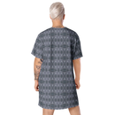 Product name: Recursia Zebrallusions T-Shirt Dress In Blue. Keywords: Clothing, T-Shirt Dress, Women's Clothing, Print: Zebrallusions