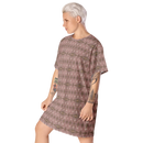 Product name: Recursia Zebrallusions T-Shirt Dress In Pink. Keywords: Clothing, T-Shirt Dress, Women's Clothing, Print: Zebrallusions