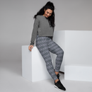 Product name: Recursia Zebrallusions II Women's Joggers In Blue. Keywords: Athlesisure Wear, Clothing, Women's Bottoms, Women's Joggers, Print: Zebrallusions