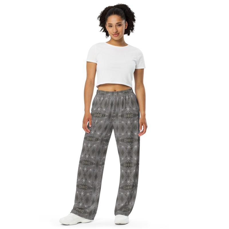 Product name: Recursia Zebrallusions Women's Wide Leg Pants. Keywords: Women's Wide Leg Pants, Print: Zebrallusions