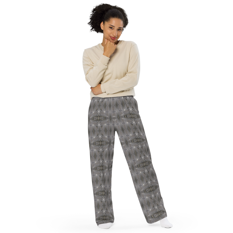 Product name: Recursia Zebrallusions Women's Wide Leg Pants. Keywords: Women's Wide Leg Pants, Print: Zebrallusions