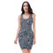 Product name: Recursia Alchemical Vision Pencil Dress In Blue. Keywords: Print: Alchemical Vision, Clothing, Pencil Dress, Women's Clothing