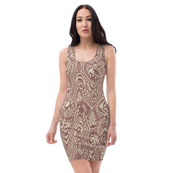 Product name: Recursia Alchemical Vision Pencil Dress In Pink. Keywords: Print: Alchemical Vision, Clothing, Pencil Dress, Women's Clothing