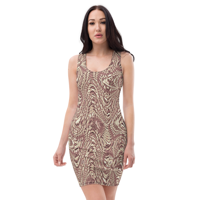 Product name: Recursia Alchemical Vision Pencil Dress In Pink. Keywords: Print: Alchemical Vision, Clothing, Pencil Dress, Women's Clothing