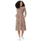 Product name: Recursia Alchemical Vision I Vision Long Sleeve Midi Dress In Pink. Keywords: Print: Alchemical Vision, Clothing, Long Sleeve Midi Dress, Women's Clothing