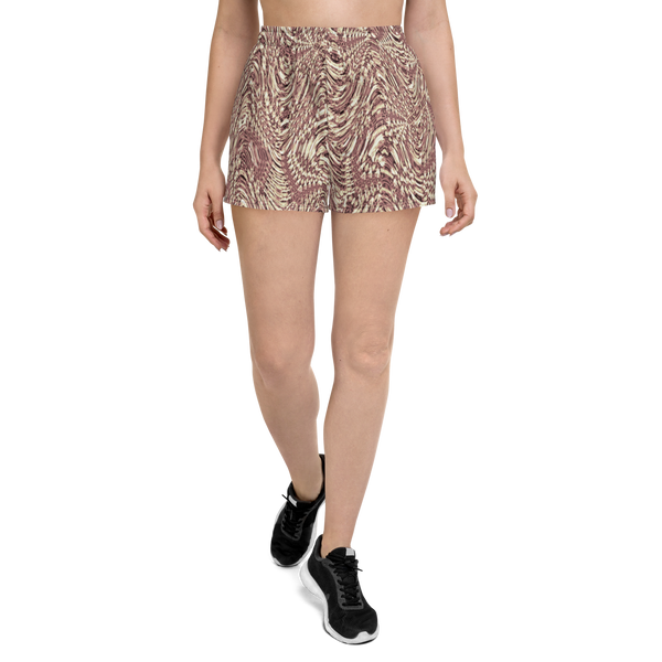 Product name: Recursia Alchemical Vision Women's Athletic Short Shorts In Pink. Keywords: Print: Alchemical Vision, Athlesisure Wear, Clothing, Men's Athletic Shorts