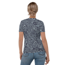 Product name: Recursia Alchemical Vision Women's Crew Neck T-Shirt In Blue. Keywords: Print: Alchemical Vision, Clothing, Women's Clothing, Women's Crew Neck T-Shirt