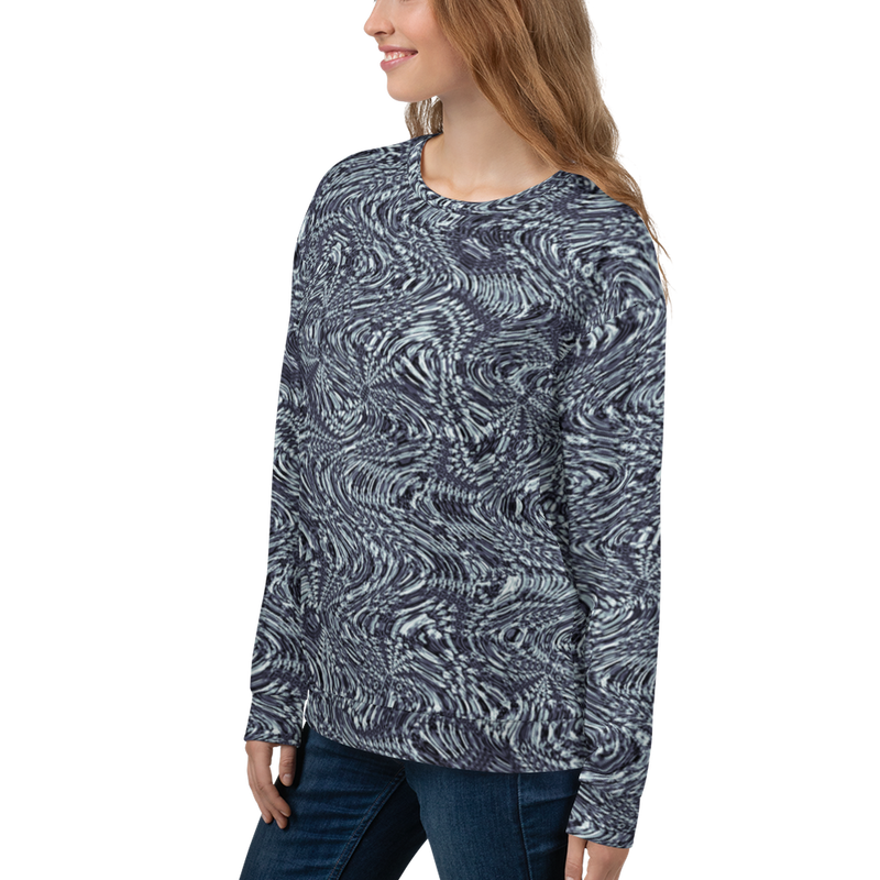 Product name: Recursia Alchemical Vision Women's Sweatshirt In Blue. Keywords: Print: Alchemical Vision, Athlesisure Wear, Clothing, Women's Sweatshirt, Women's Tops