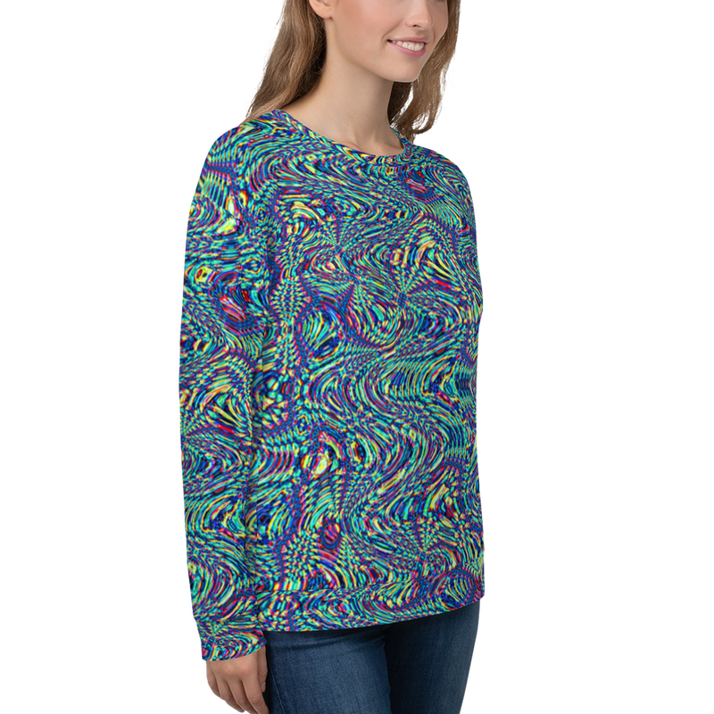 Product name: Recursia Alchemical Vision Women's Sweatshirt. Keywords: Print: Alchemical Vision, Athlesisure Wear, Clothing, Women's Sweatshirt, Women's Tops