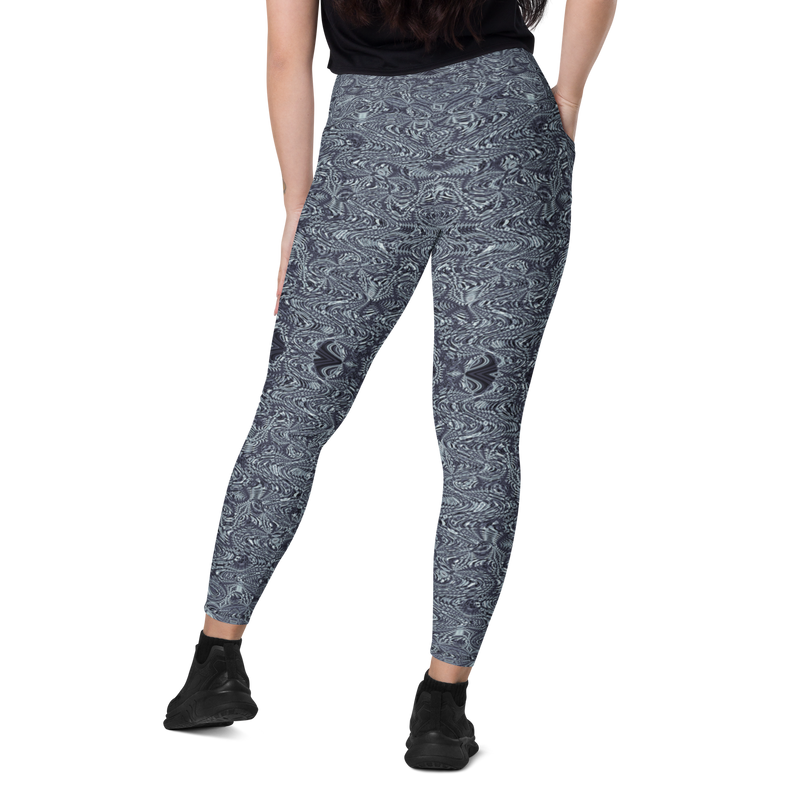 Product name: Recursia Alchemical Vision Leggings With Pockets In Blue. Keywords: Print: Alchemical Vision, Athlesisure Wear, Clothing, Leggings with Pockets, Women's Clothing